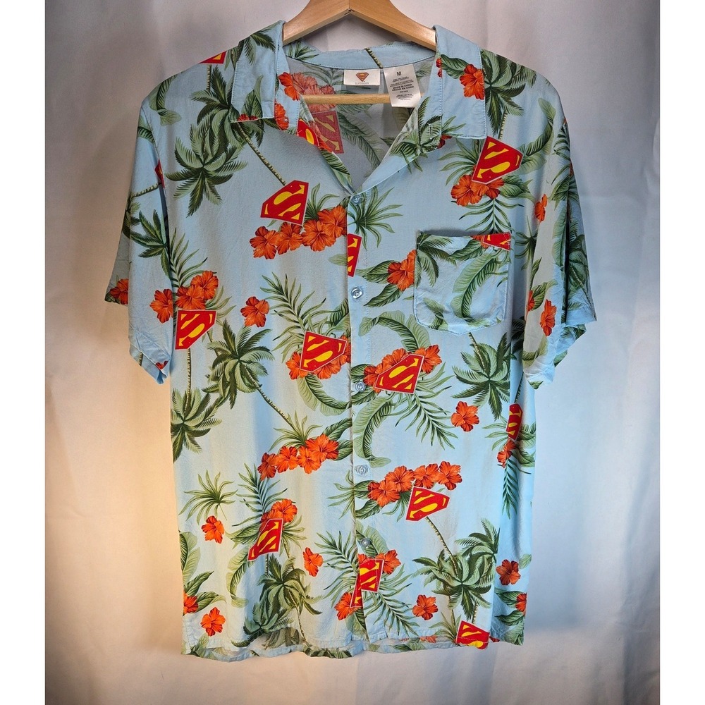 DC‎ Superman Men's Tropical Hawaiian Shirt Button-Down SS Medium DC Comic